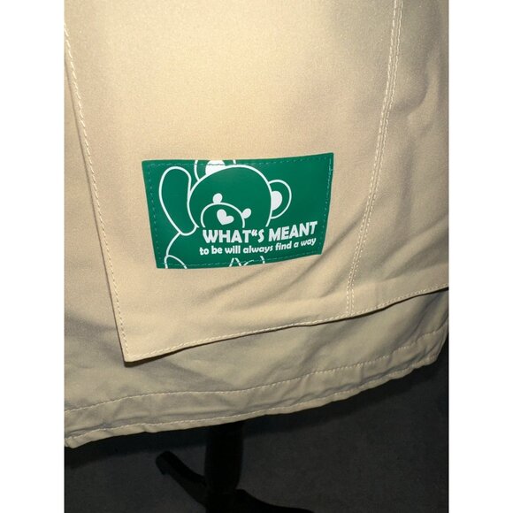 BE YOURSELF CARE BEAR CACHE Cache  Khaki Mid Length Trench Coat Hood Size Medium - Picture 4 of 14